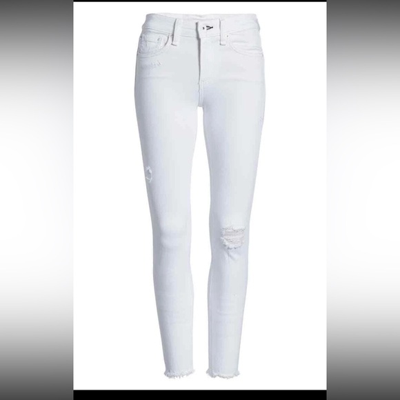rag & bone Denim - NWT Rag & Bone White Distressed Cate Midrise Ankle Skinny Jeans size 25